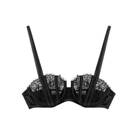 Black Frankie Laced Boned Balconette Bra