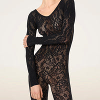 Black Infinite Rose Net Jumpsuit