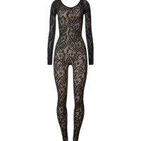 Black Infinite Rose Net Jumpsuit