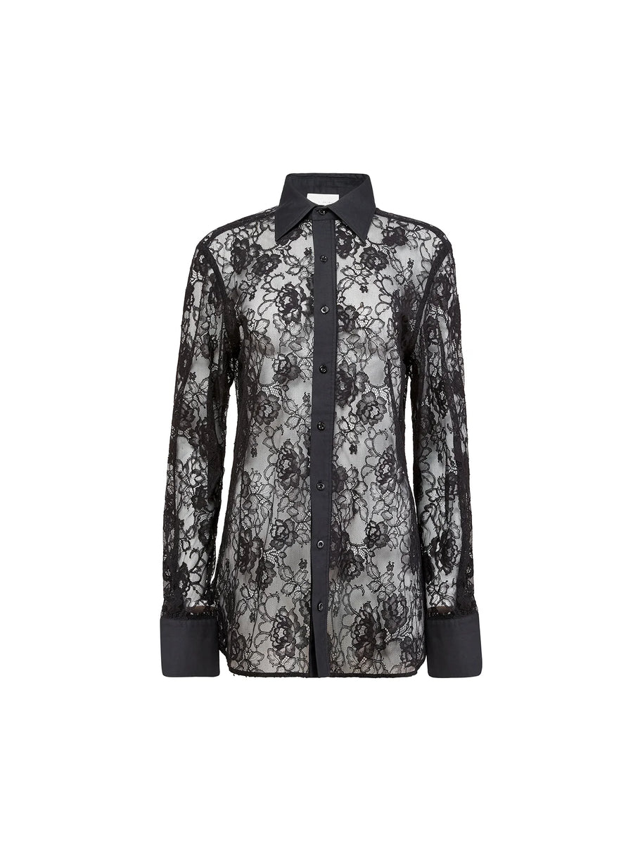 Black Juliet Lace Men's Button Down