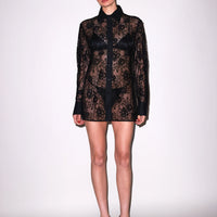 Black Juliet Lace Men's Button Down