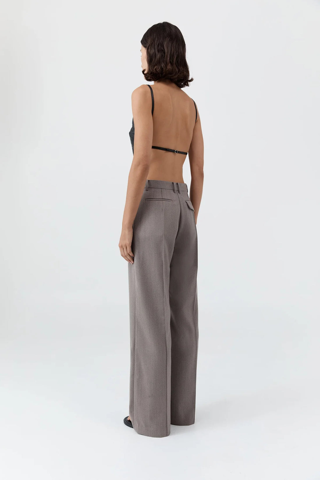 Black Leather Square Neck Top