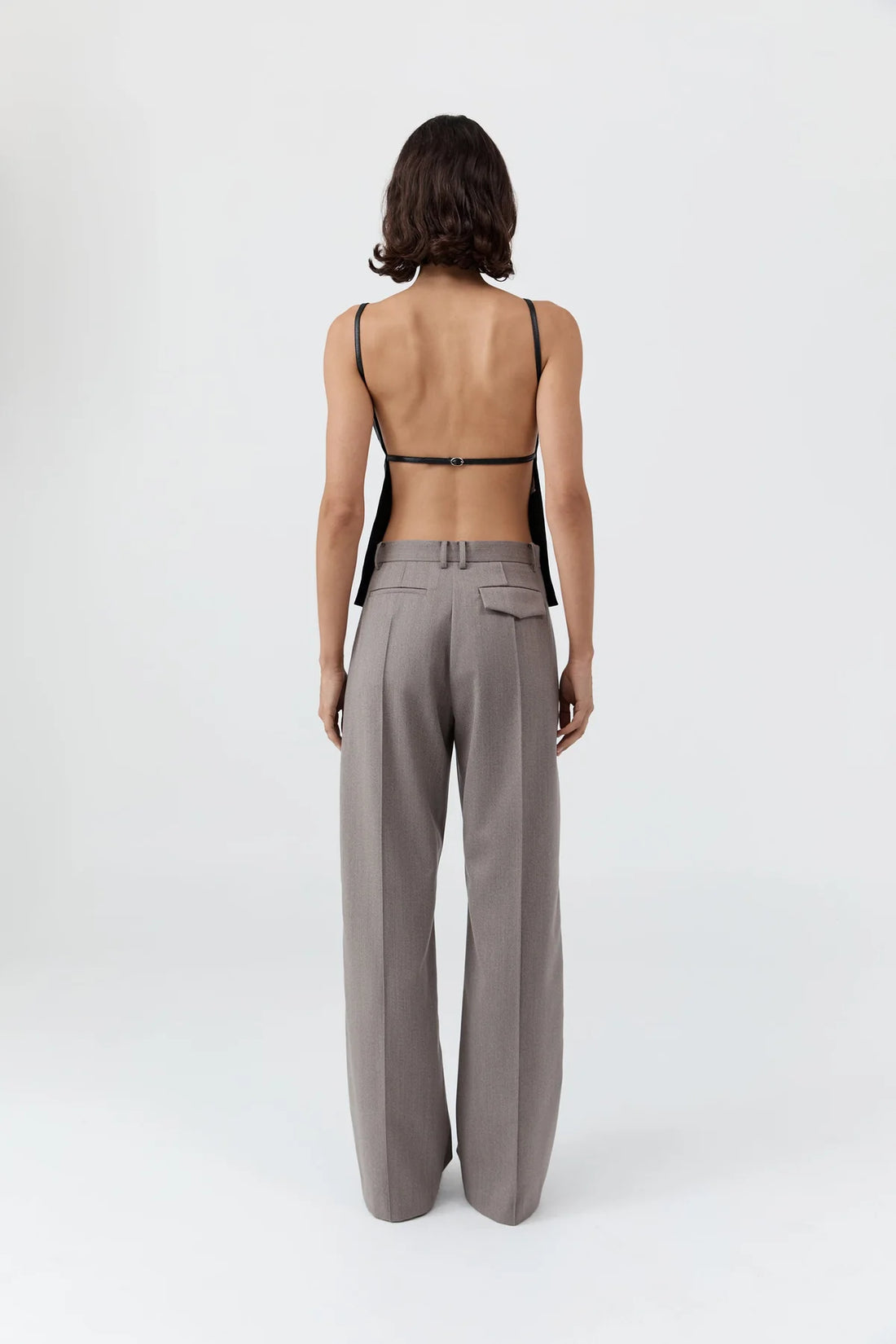 Black Leather Square Neck Top