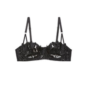 Black Lily Embroidery Balconette Bra