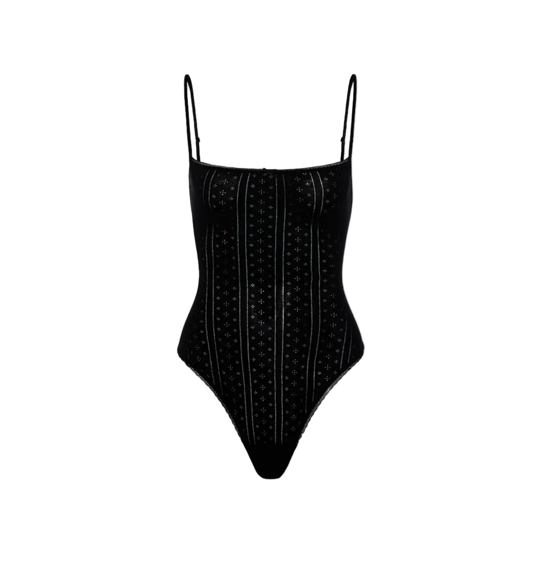 Black Pointelle Bodysuit