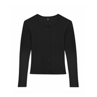 Black Pointelle Cardigan