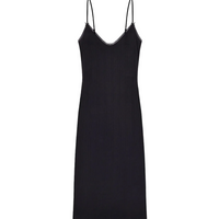 Black Pointelle Midi Slip