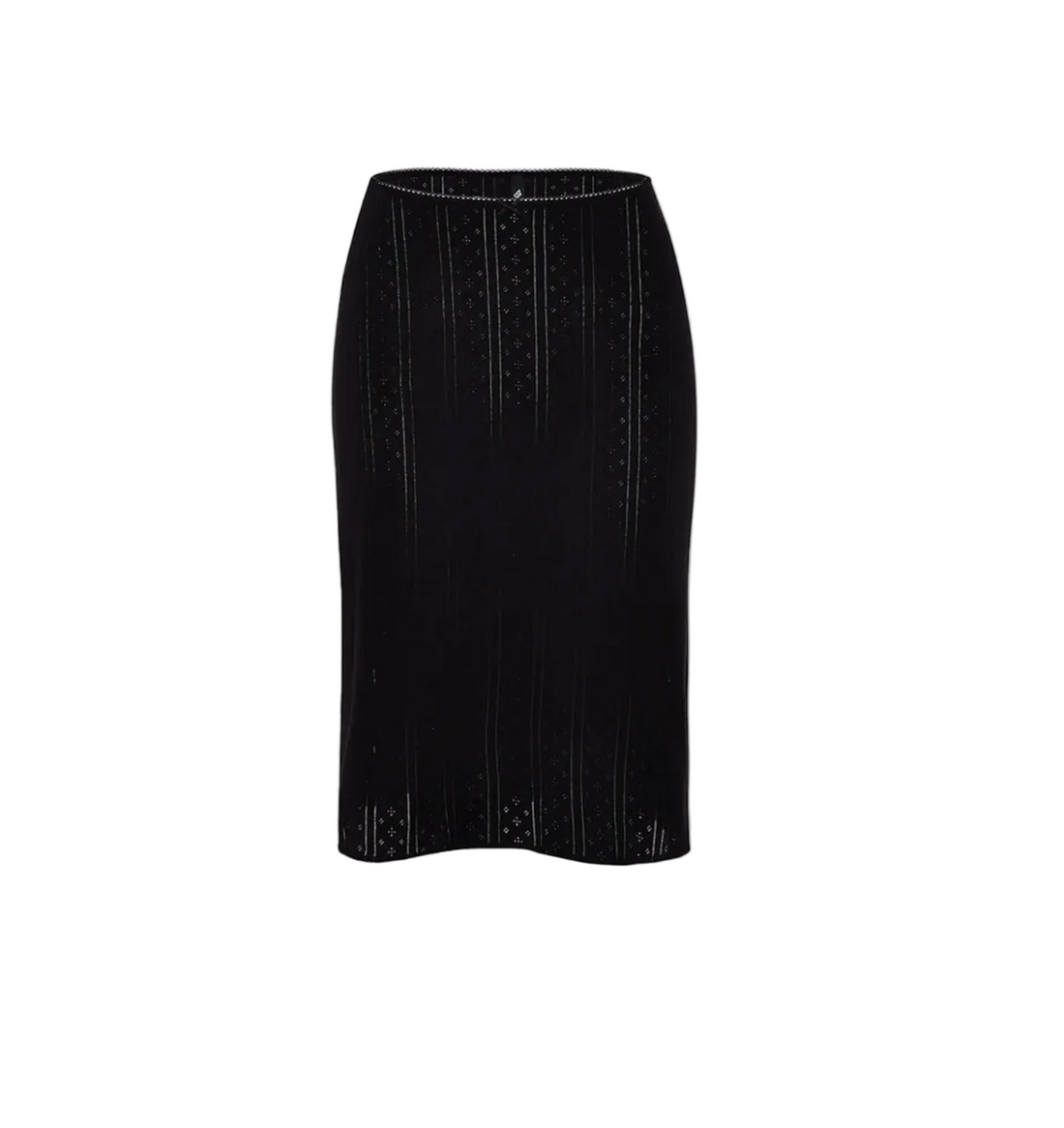 Black Pointelle Slip Skirt