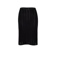 Black Pointelle Slip Skirt