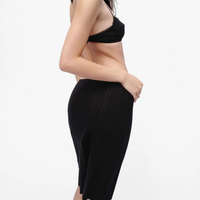 Black Pointelle Slip Skirt