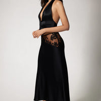 Black Sabine Lace Midi Skirt