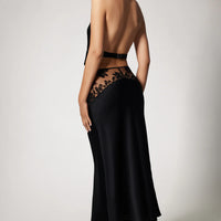 Black Sabine Lace Midi Skirt