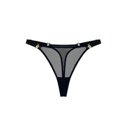 Black Signature Mesh Thong