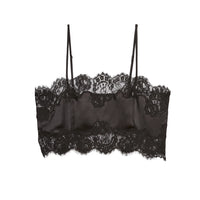 Black Silk & Lace Bandeau Top