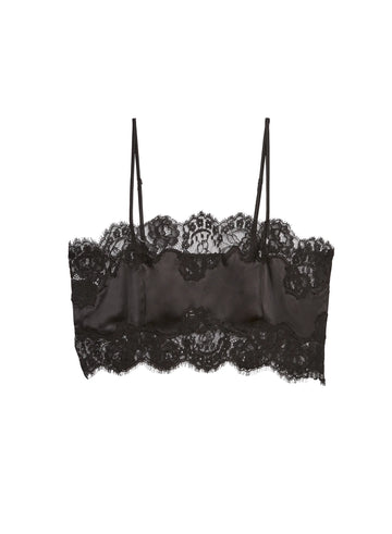 Black Silk & Lace Bandeau Top
