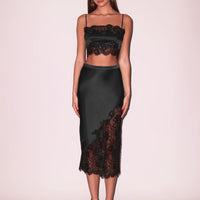 Black Silk & Lace Bandeau Top