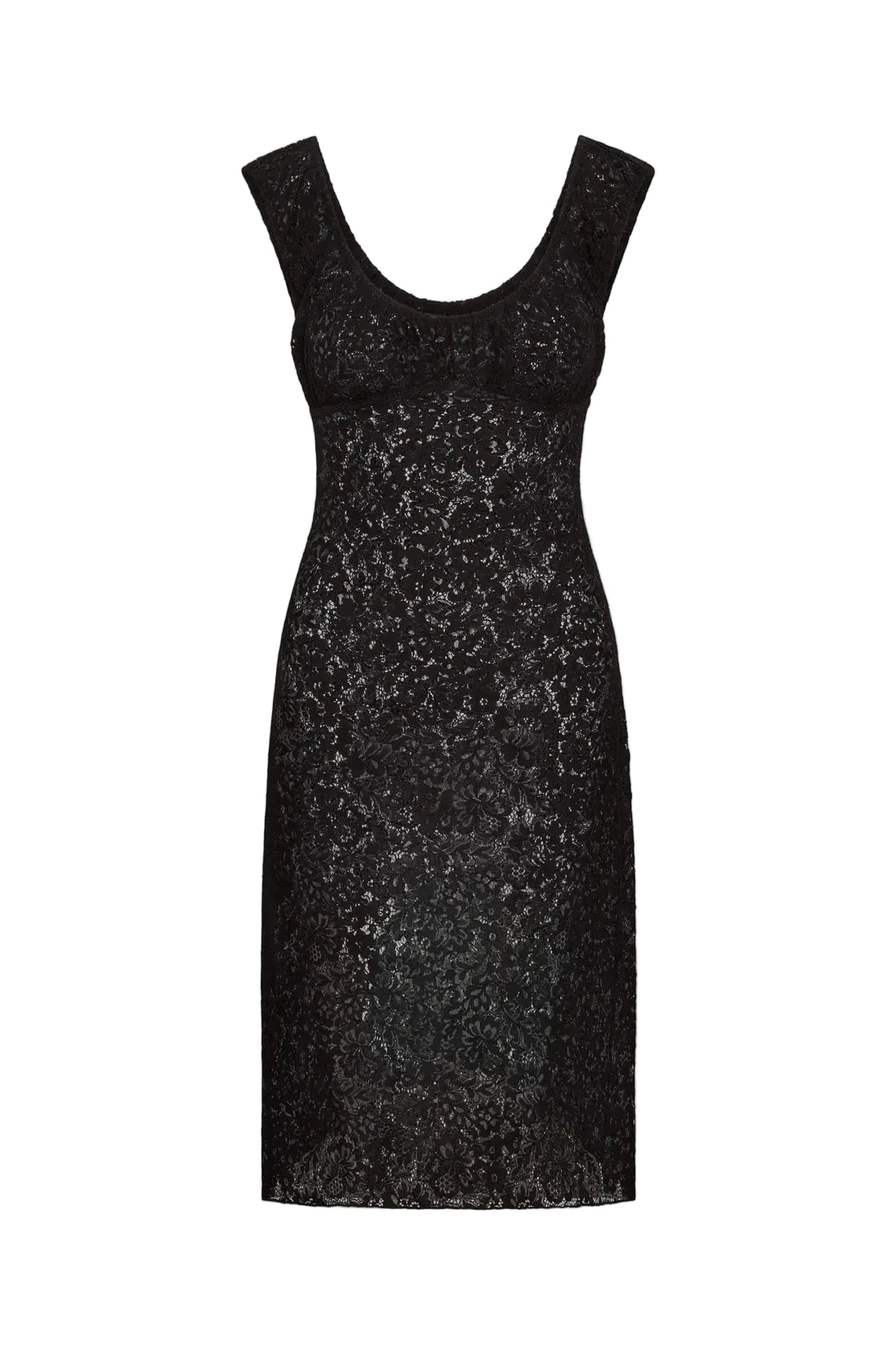 Black Tea Time Lace Midi Dress