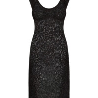 Black Tea Time Lace Midi Dress