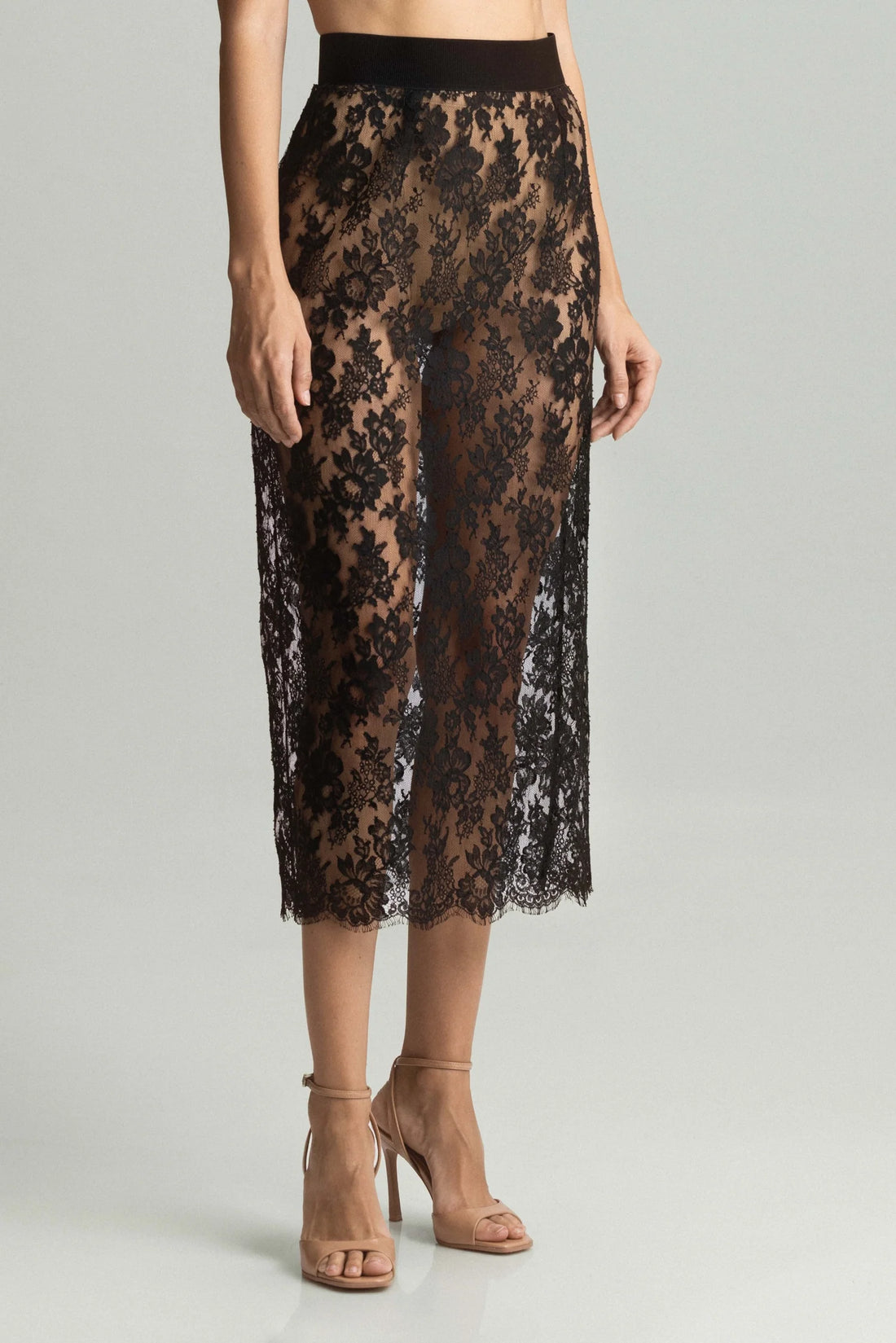 Black Tokyo Evenings Lace Skirt