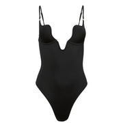 Black U-Plunge One Piece Swimsuit