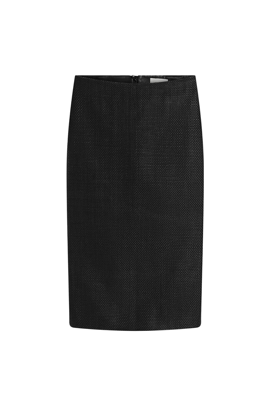 Black Woven Leather Skirt