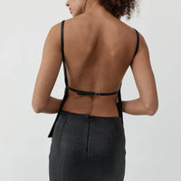Black Woven Leather Skirt