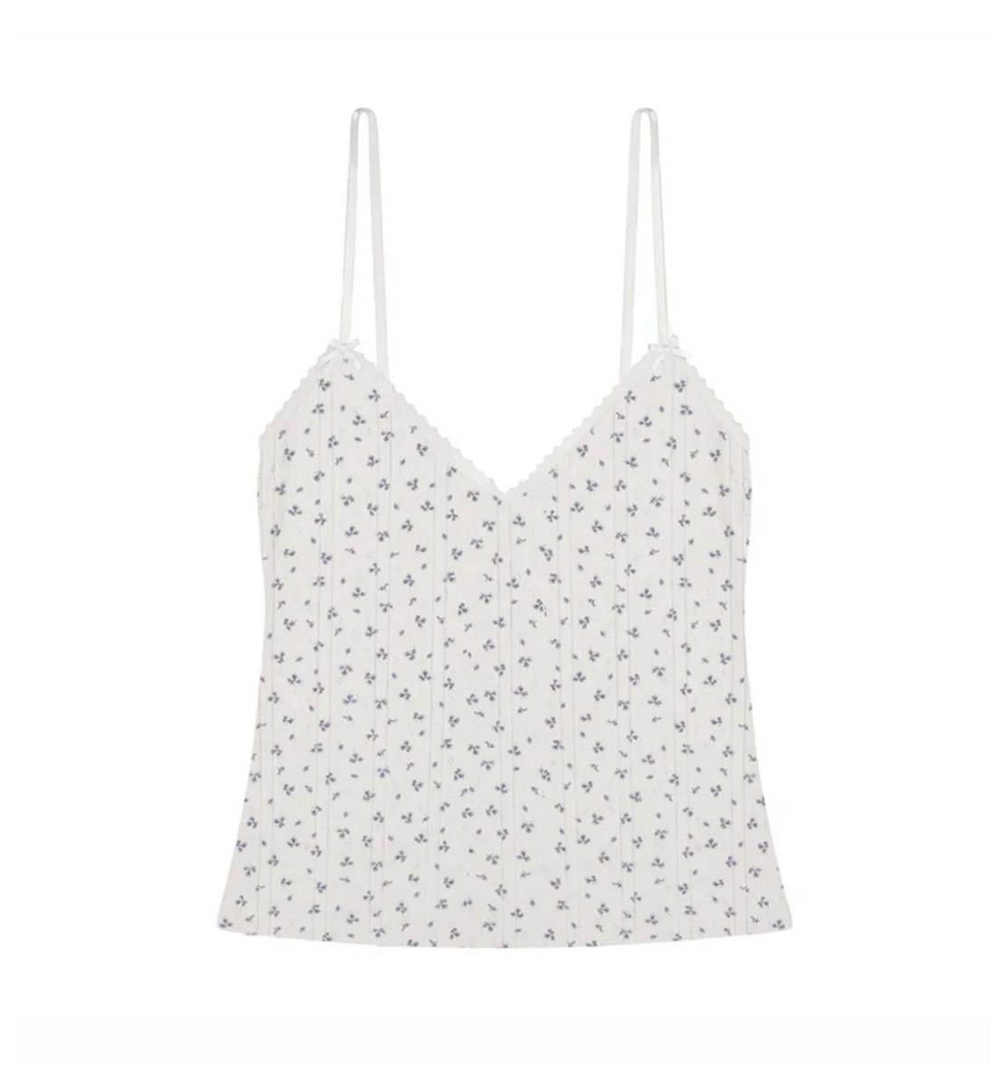 Blue Fields Pointelle Long Cami