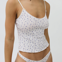Blue Fields Pointelle Long Cami