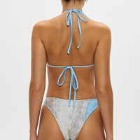 Blue Python Nick Satin Bikini Top