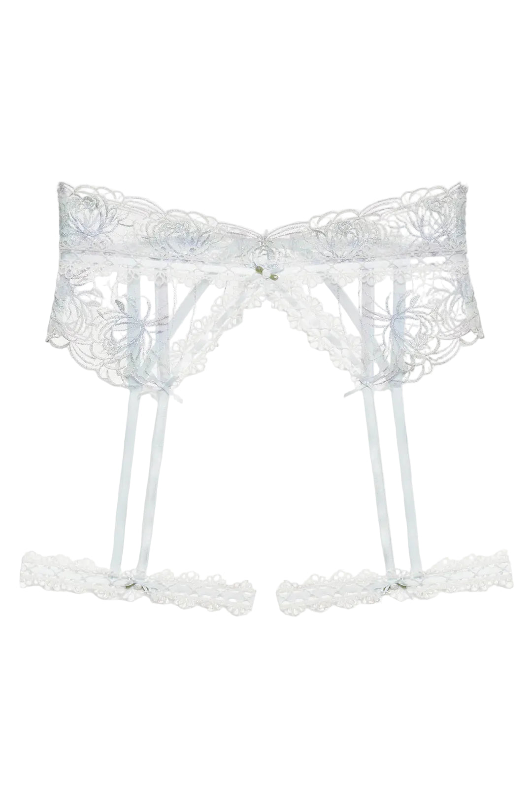 Blue Shimmer Garden Garter Belt