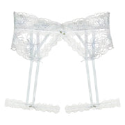 Blue Shimmer Garden Garter Belt