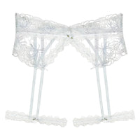 Blue Shimmer Garden Garter Belt