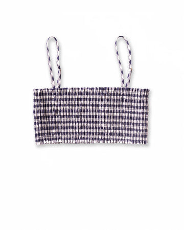 Blue Vichy Bandeau Top