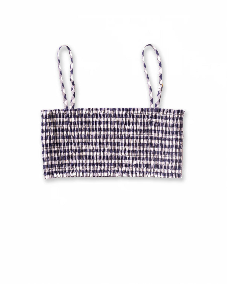 Blue Vichy Bandeau Top