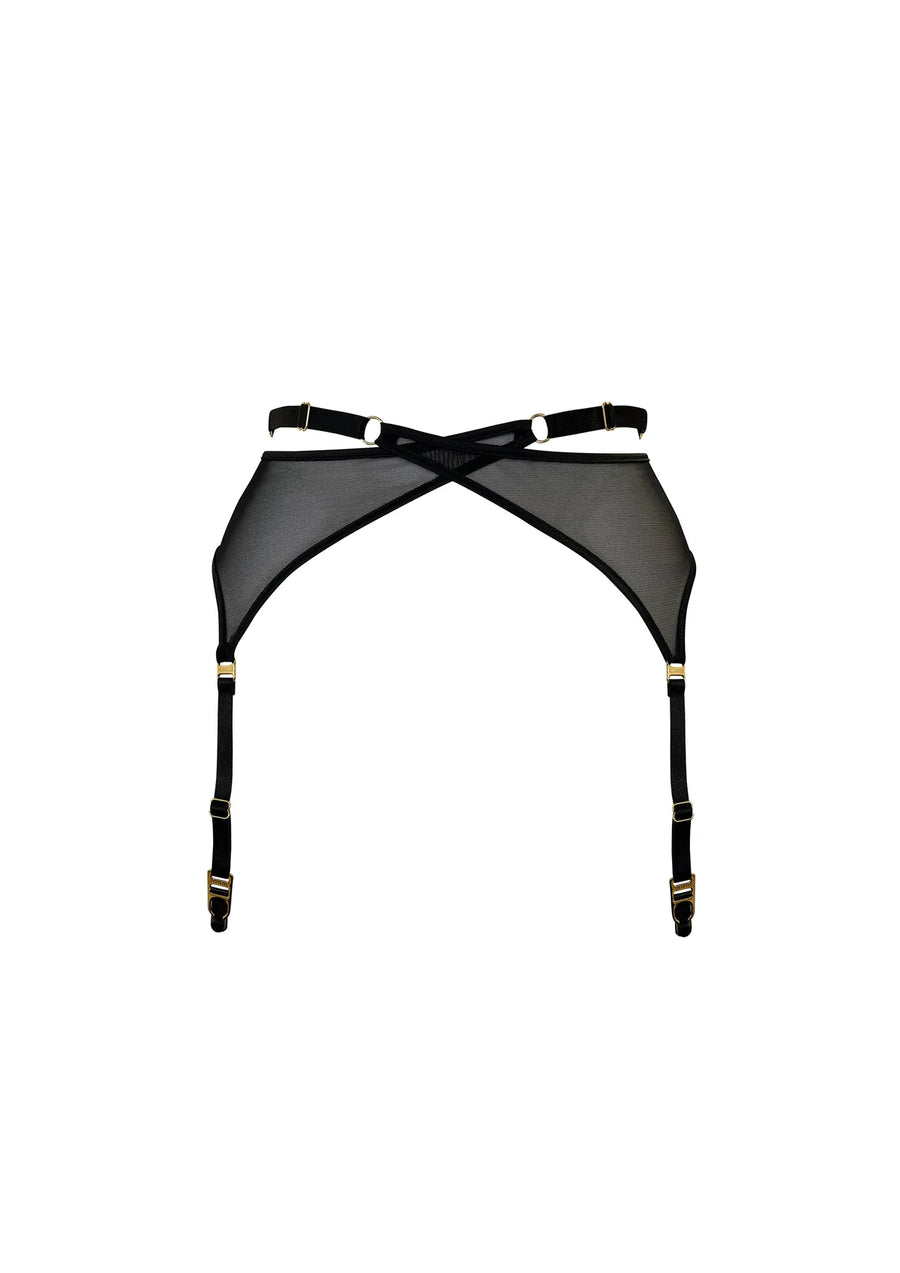 Black Signature Mesh Wrap Suspender