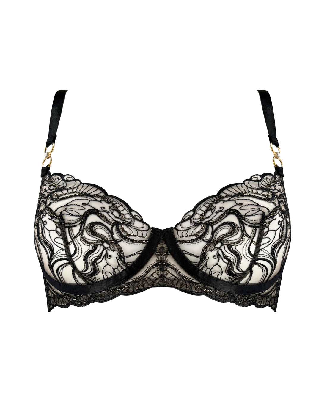 Black Pearl Balconette Wire Bra