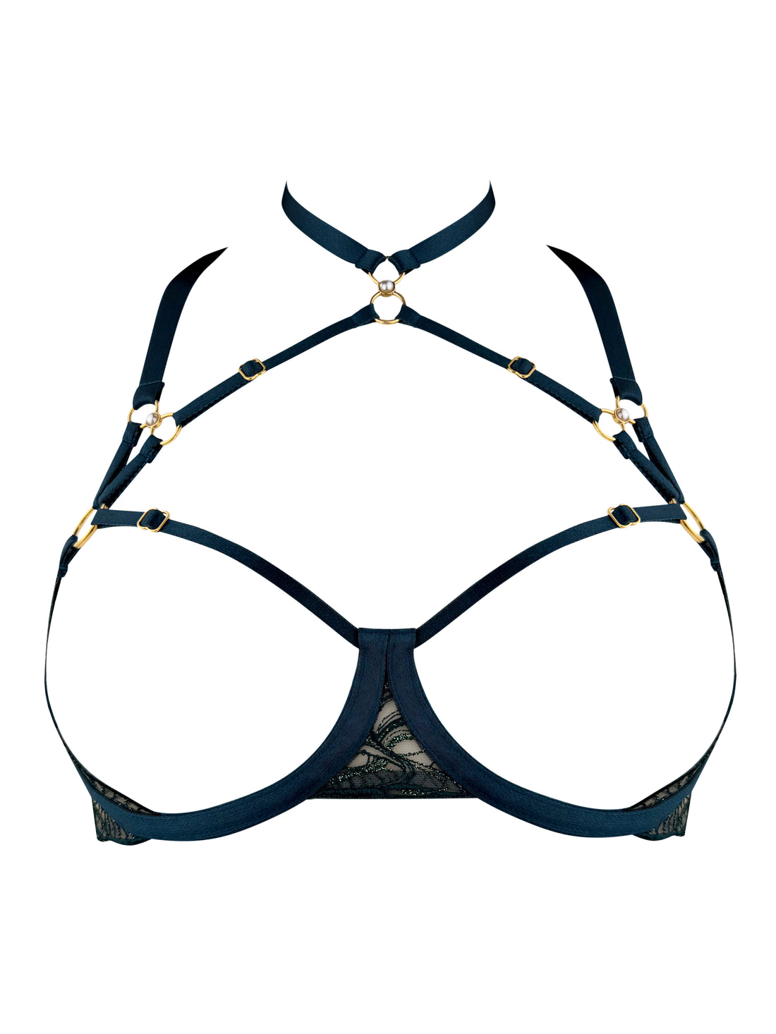 Teal Pearl Ouvert Wire Bra