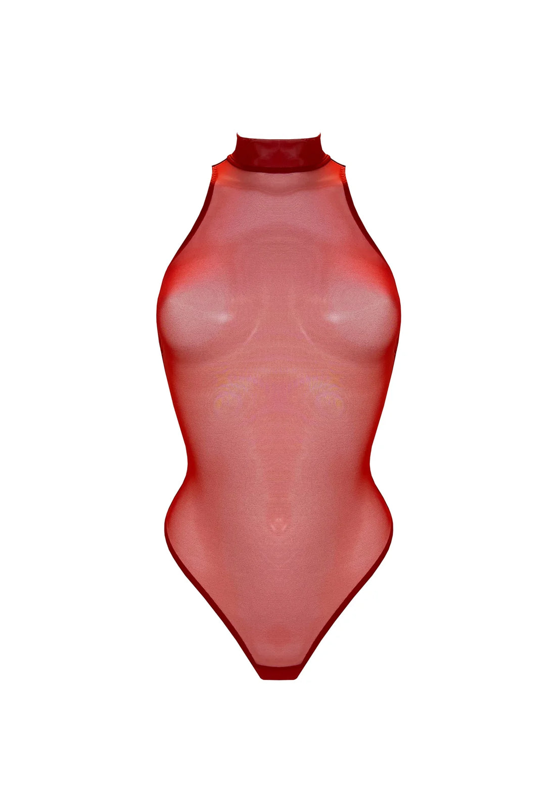 Burnt Red Signature Mesh High Neck Body