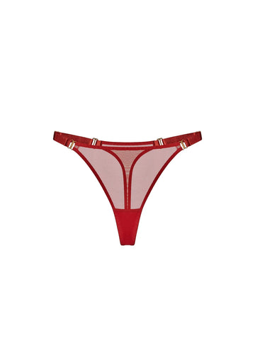 Burnt Red Signature Mesh Thong
