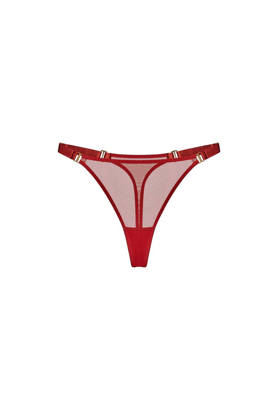 Burnt Red Signature Mesh Thong