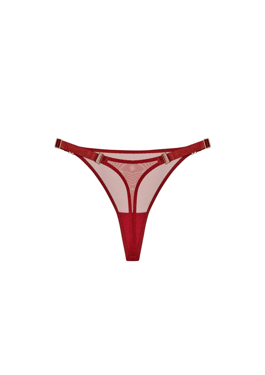 Burnt Red Signature Mesh Thong