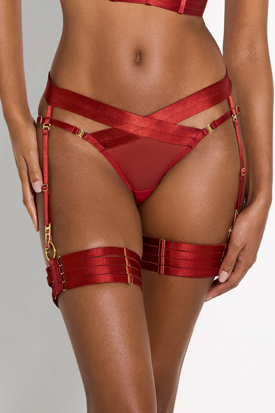 Burnt Red Signature Webbed Garters