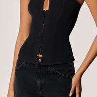 Black Cadolle Square Neck Corset