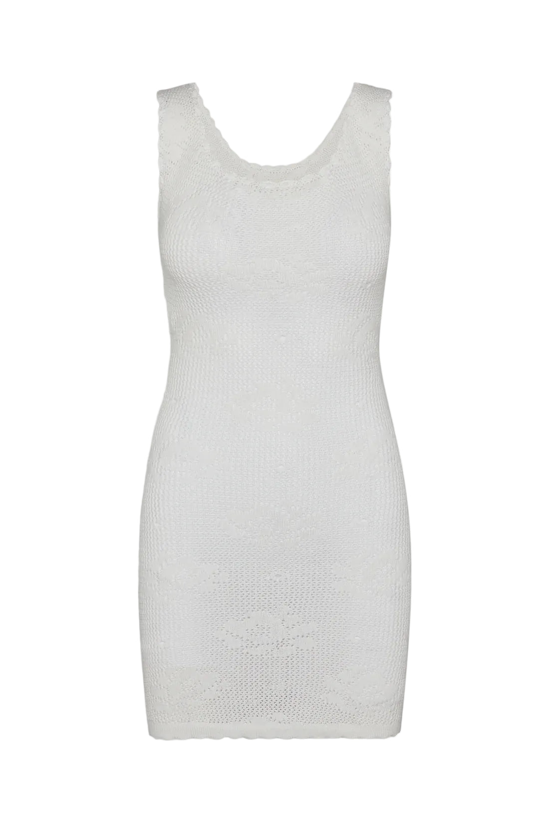 White Rose Cameron Crochet Mini Dress