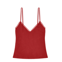 Cherry Red Pointelle Long Cami
