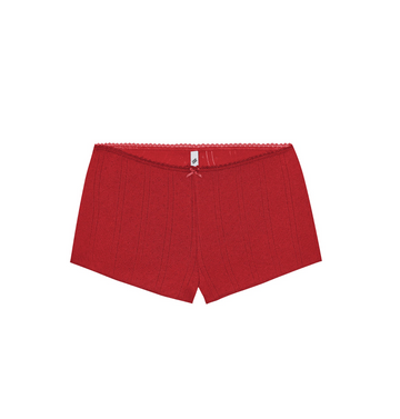 Cherry Red Pointelle Teeny Tiny Short