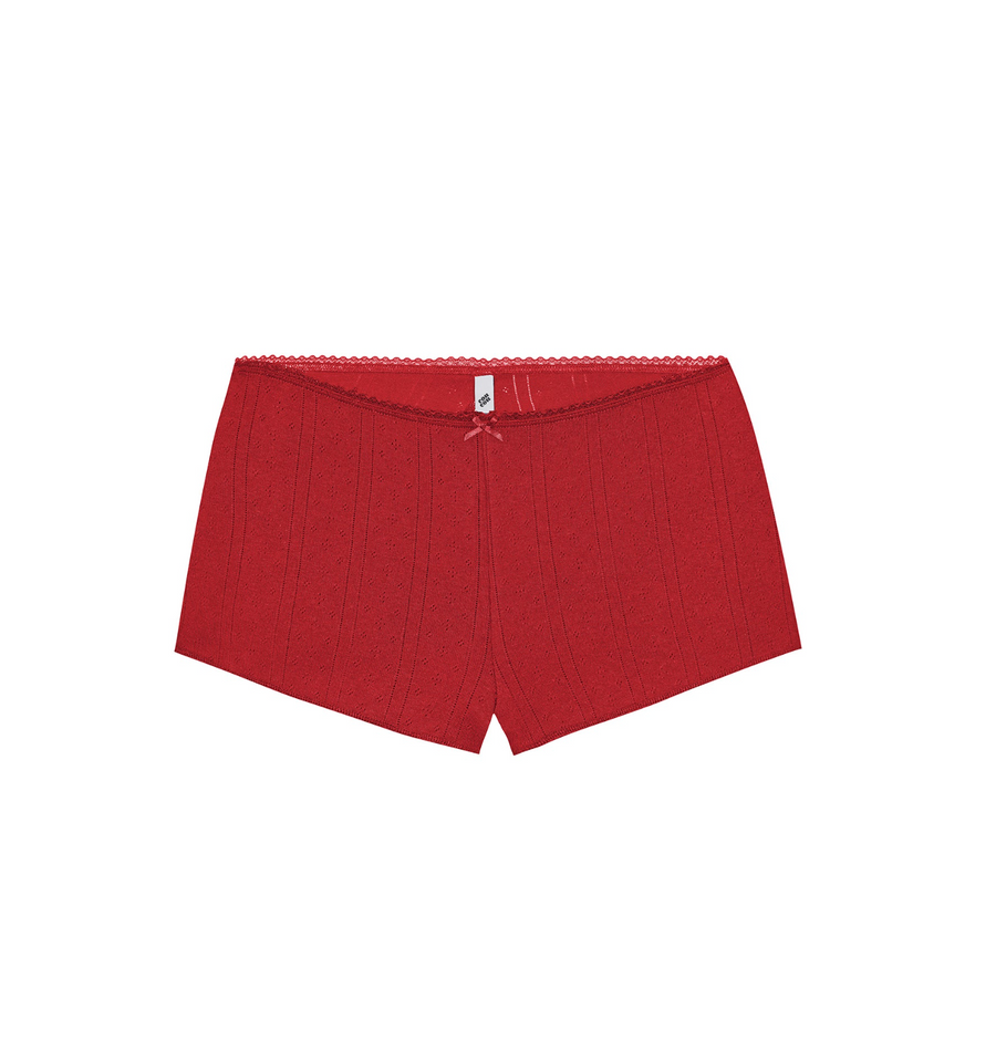 Cherry Red Pointelle Teeny Tiny Short
