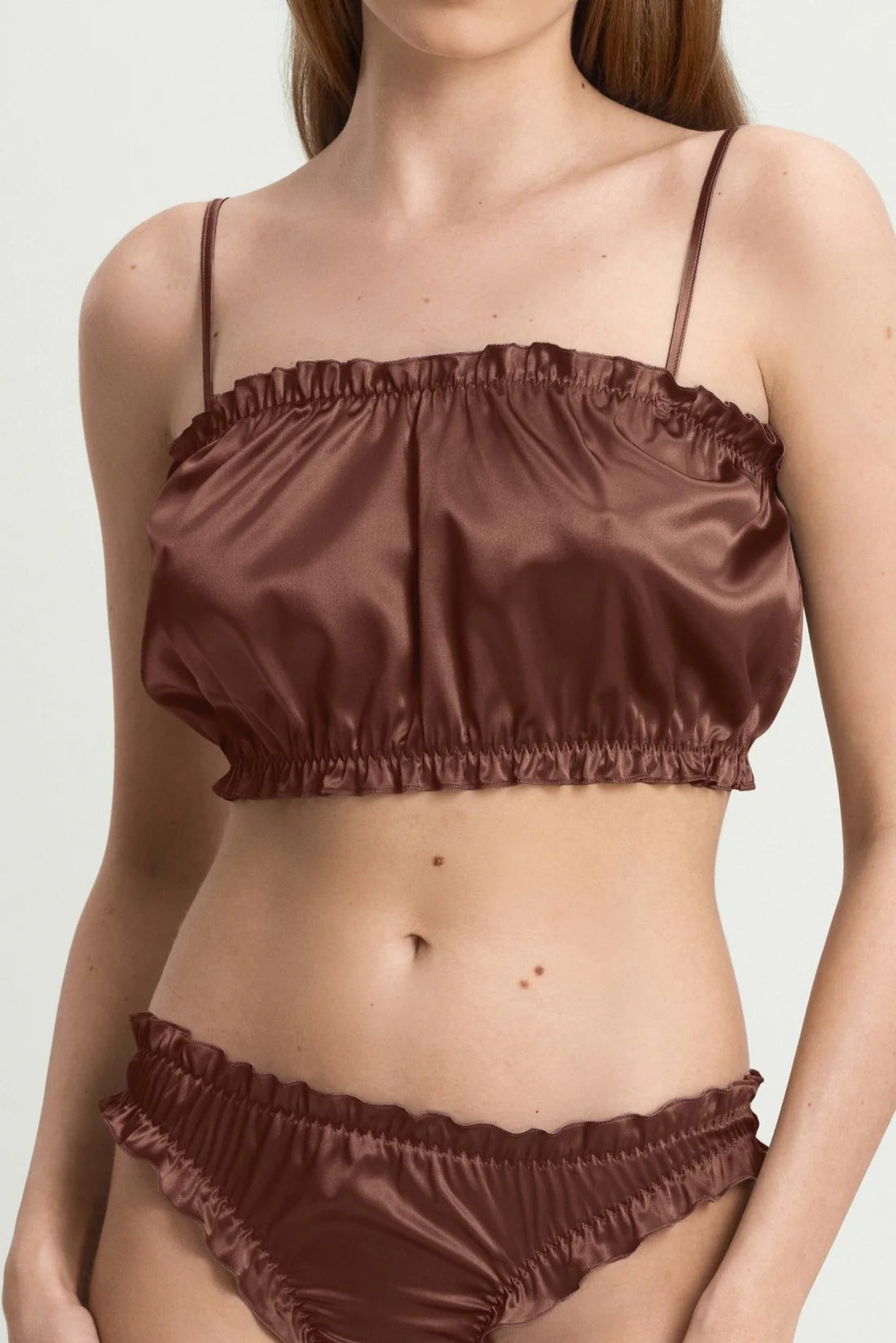 Chocolate Lombard Street Ruffle Top