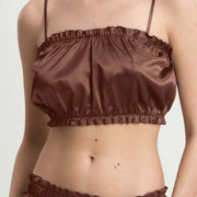 Chocolate Lombard Street Ruffle Top