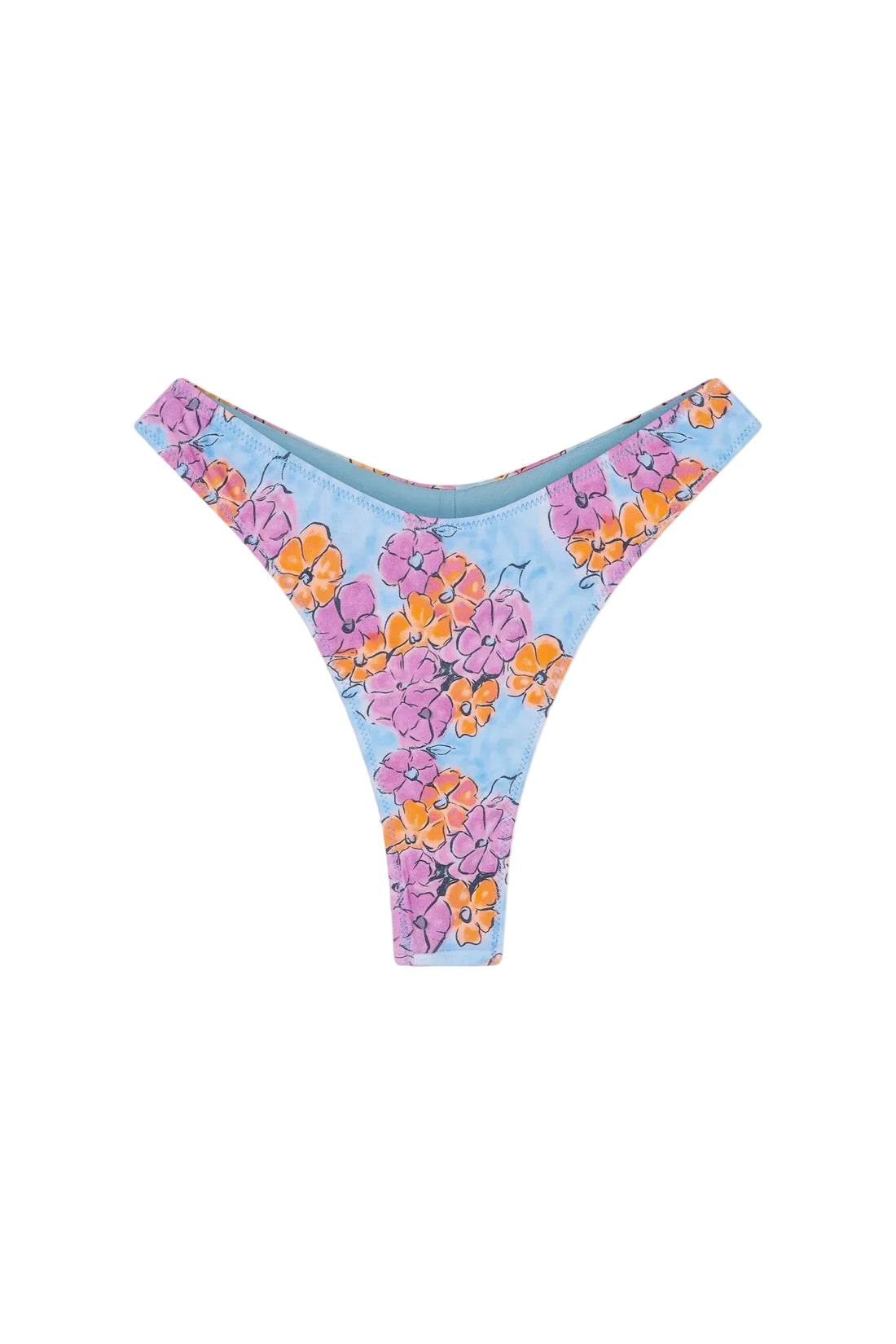 Color Me Reece Floral Satin Full Moon Bikini Bottom
